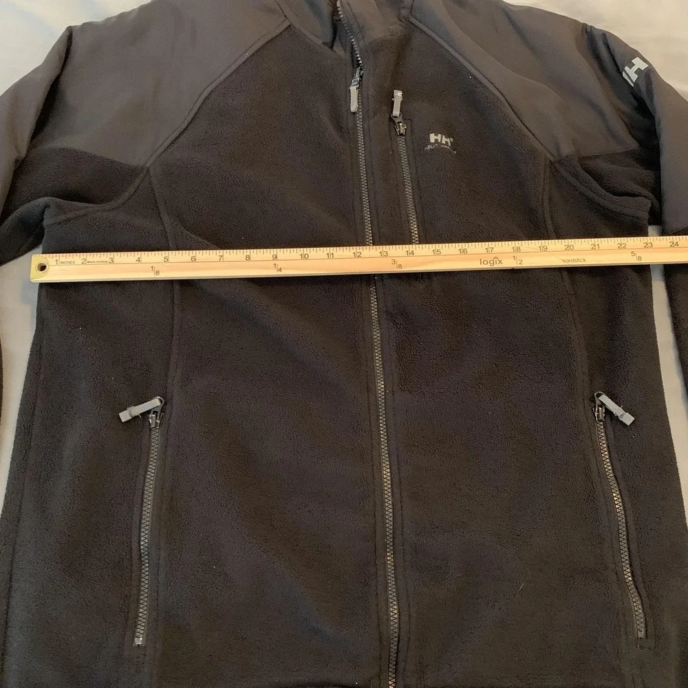 Helly Hansen Jacket Mens Large Black Fleece Full Zip Colorblock‎ Outdoor Warm